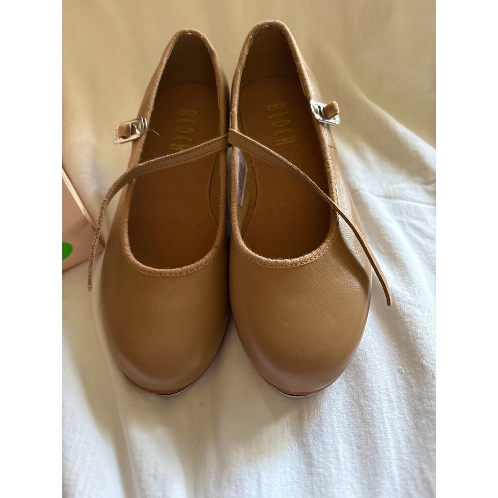 Bloch Girls Tan Leather Tap Shoes X 11 With Box Missing Lid
